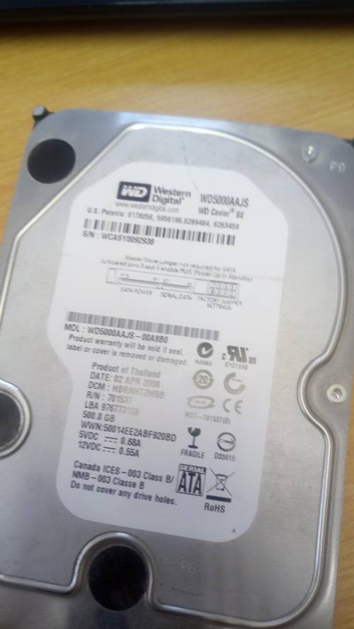 500GB Western Digital Hard Drive
